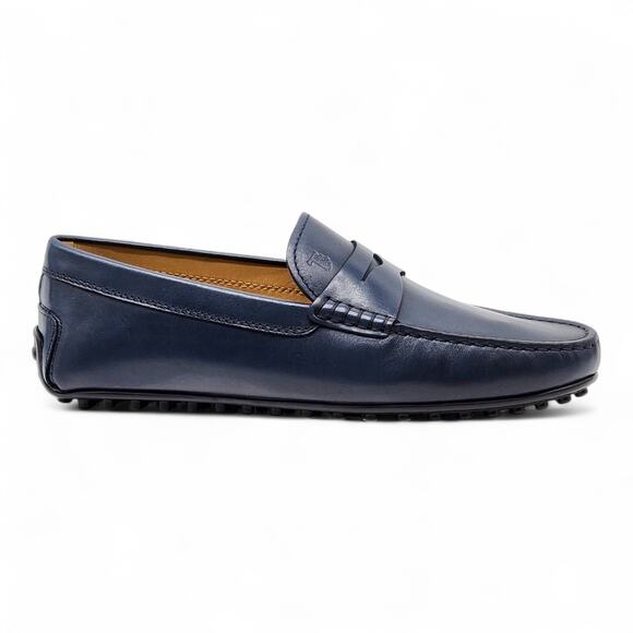 Tod’s Gommino Penny Driving Men\'s Leather Loafers Blue UK 6 US 7.5 - New $695